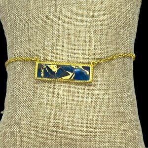 Sapphire Jade Mojave Gold Necklace